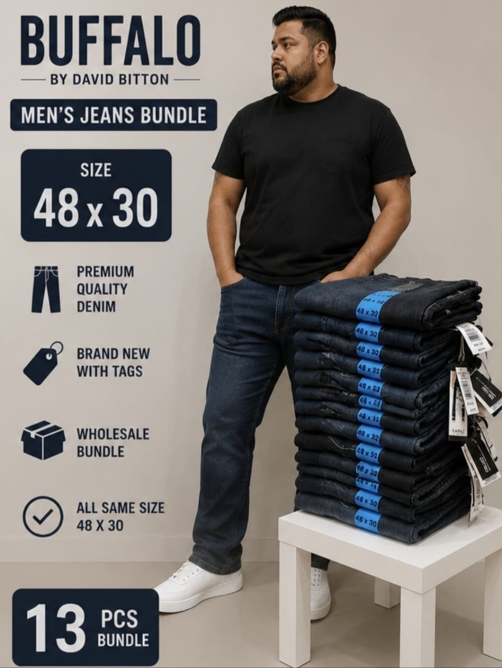 13 Piece Buffalo by David Bitton Men's Jeans Bundle -
